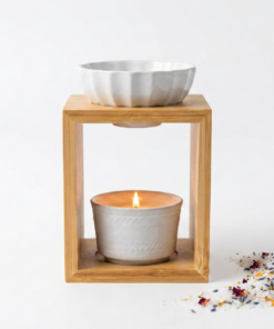 מבער עץ + מלח מבושם | מבצע - קונים סט מבער ומקבלים שמן אתרי לבחירה ב25% הנחה